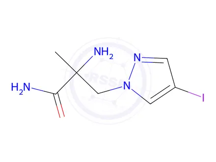 Chemical structure of 2-Amino-3-(4-iodo-1h-pyrazol-1-yl)-2-methylpropanamide
