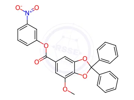 Chemical structure of 3-NITROPHENYL 7-METHOXY-2,2-DIPHENYL-1,3-BENZODIOXOLE-5-CARBOXYLATE
