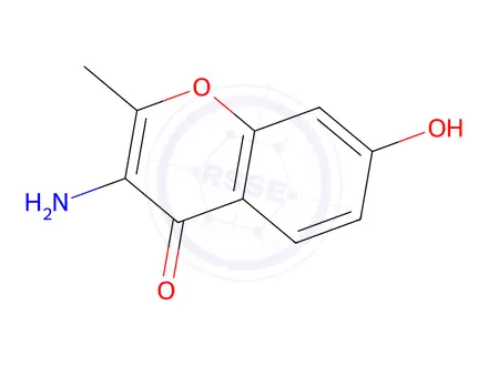 Chemical structure of 3-Amino-7-hydroxy-2-methyl-4H-chromen-4-one
