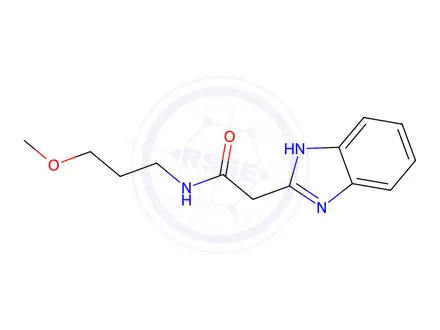 Chemical structure of 2-(1H-1,3-Benzodiazol-2-yl)-N-(3-methoxypropyl)acetamide