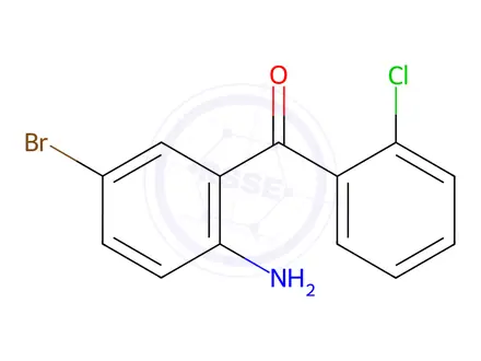 Chemical structure of 2-Amino-5-bromo-2-chlorobenzophenone