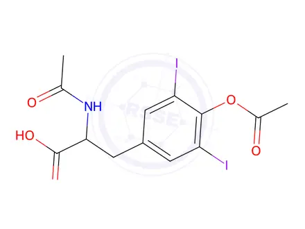 Chemical structure of 2-Acetamido-3-(4-acetoxy-3,5-diiodophenyl)propanoic Acid