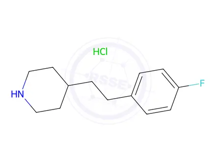 Chemical structure of 4-[2-(4-fluorophenyl)ethyl]piperidine hydrochloride