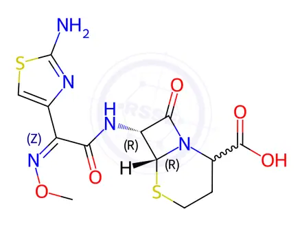 Chemical structure of Cefazoxime Double-Bond Reduction Impurity