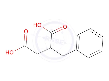 Chemical structure of A-Benzylsuccinic acid; Benzyl butanedioic acid; DL-Benzylsuccinic acid; Benzylsuccinic acid