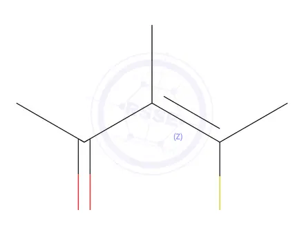 Chemical structure of 3-Penten-2-one, 4-mercapto-3-methyl-, (3Z)-(9CI)
