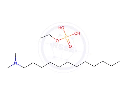 Chemical structure of ethyl dihydrogen phosphate, compound with N,N-dimethyldodecylamine (1:1)