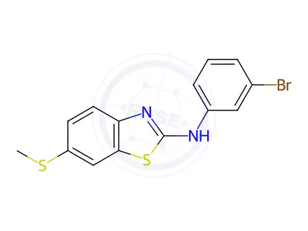 Chemical structure of N-(3-Bromophenyl)-6-(methylthio)benzo[d]thiazol-2-amine