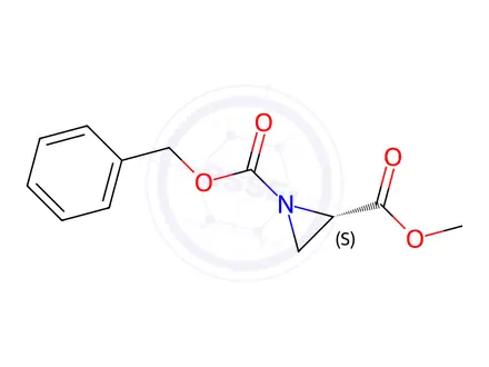 Chemical structure of (S)-N-[(Benzyloxy)carbonyl]aziridine-2-carboxylic Acid Methyl Ester