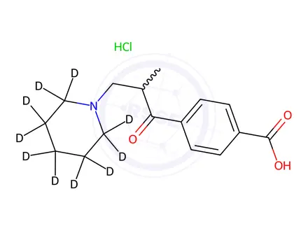 Chemical structure of Tolperisone 4-Carboxylic Acid-d10 Hydrochloride Hydrate