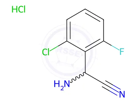Chemical structure of 2-Amino-2-(2-chloro-6-fluorophenyl)acetonitrile hydrochloride
