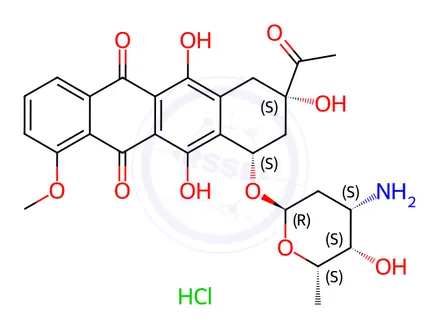 Chemical structure of Daunorubicin hydrochloride