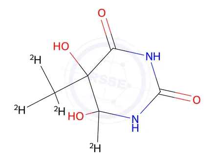 Chemical structure of Thymine-alpha,alpha,alpha,6-d4 Glycol (mixture of diastereomers)