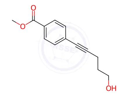 Chemical structure of Benzoic acid, 4-(5-hydroxy-1-pentyn-1-yl)-, methyl ester