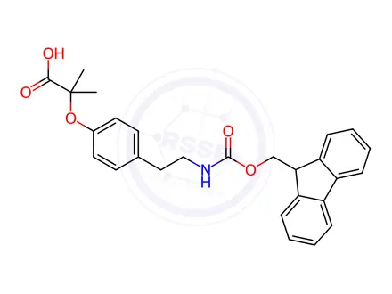 Chemical structure of 2-[4-[2-(Fmoc-amino)ethyl]phenoxy]-2-methylpropanoic acid