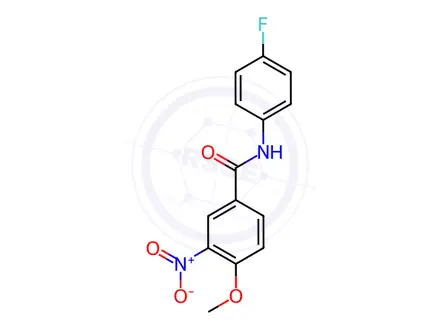 Chemical structure of N-(4-fluorophenyl)-4-methoxy-3-nitrobenzamide