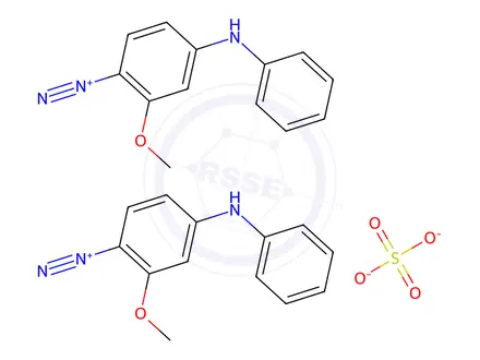 Chemical structure of 4-anilino-2-methoxybenzenediazonium sulphate (2:1)