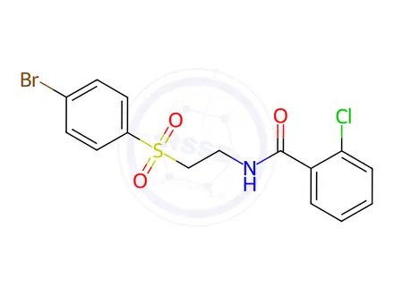 Chemical structure of N-(2-((4-bromophenyl)sulfonyl)ethyl)-2-chlorobenzamide