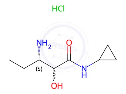 Chemical structure of (3S)-3-amino-N-cyclopropyl-2-hydroxypentanamide hydrochloride