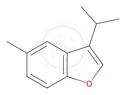 Chemical structure of Benzofuran,3-isopropyl-5-methyl-(6CI)