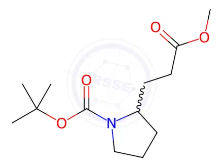 Chemical structure of tert-Butyl 2-(3-methoxy-3-oxopropyl)pyrrolidine-1-carboxylate