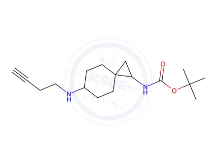 Chemical structure of tert-butyl N-[6-(but-3-ynylamino)spiro[2.5]octan-2-yl]carbamate