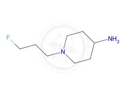 Chemical structure of 1-(3-Fluoropropyl)piperidin-4-ylamine