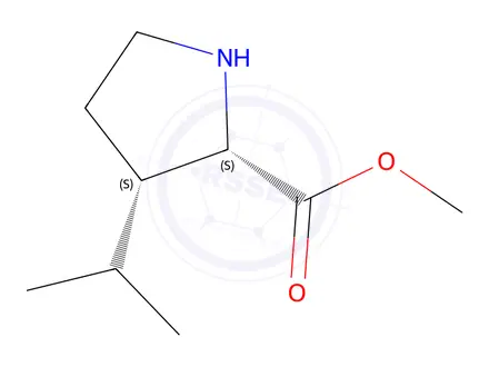 Chemical structure of (2S,3S)-Methyl 3-isopropylpyrrolidine-2-carboxylate