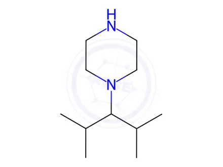 Chemical structure of Piperazine, 1-[2-methyl-1-(1-methylethyl)propyl]-(9CI)