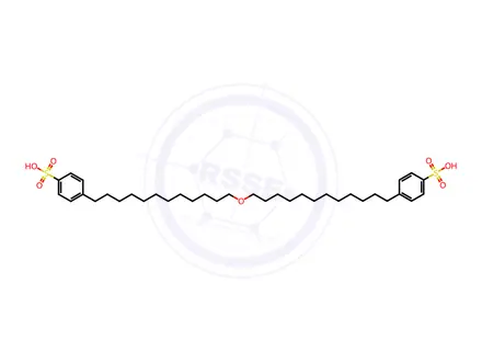 Chemical structure of 4,4'-oxybis[dodecylbenzenesulphonic] acid