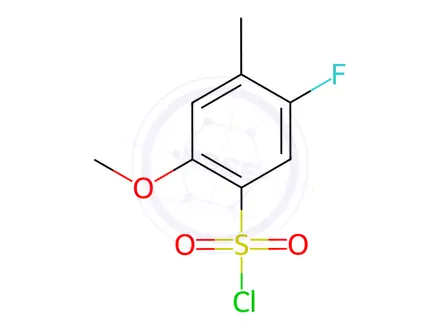 Chemical structure of 5-fluoro-2-methoxy-4-methylbenzene-1-sulfonyl chloride