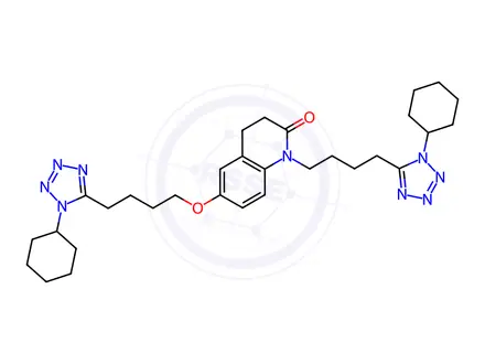 Chemical structure of 6-[4-(1-Cyclohexyl-1H-tetrazol-5-yl)butoxy]-1-[4-(1-cyclohexyl-1H-tetrazol-5-yl)butyl]-3,4-dihydro-2(1H)-quinolinone
