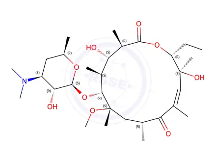 Chemical structure of (10E)-3-O-De(a-L-cladinose)-10-dehydro-11-dehydroxy-6-O-methyl-erythromycin