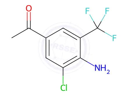Chemical structure of 1-[4-Amino-3-chloro-5-(trifluoromethyl)phenyl]ethanone