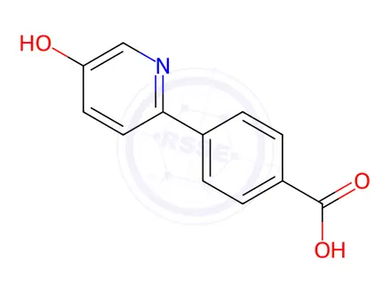 Chemical structure of Benzoic acid, 4-(5-hydroxy-2-pyridinyl)-