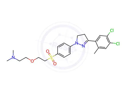 Chemical structure of 2-[2-[[4-[3-(4,5-dichloro-2-methylphenyl)-4,5-dihydro-1H-pyrazol-1-yl]phenyl]sulphonyl]ethoxy]ethyl(dimethyl)amine
