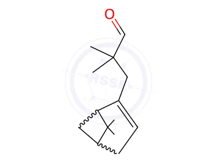 Chemical structure of alpha,alpha,6,6-tetramethylbicyclo[3.1.1]hept-2-ene-2-propionaldehyde