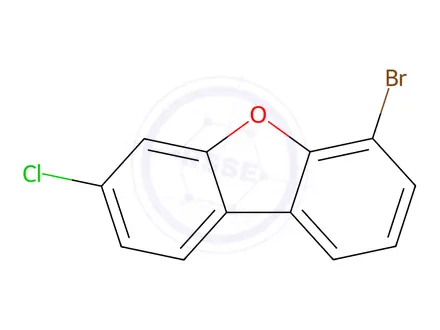 Chemical structure of Dibenzofuran, 6-bromo-3-chloro-