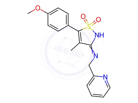 Chemical structure of N-[5-(4-Methoxyphenyl)-4-methyl-1,1-dioxido-3-isothiazolyl]-2-pyridinemethanamine