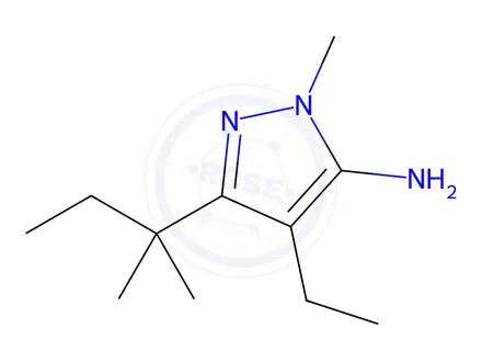 Chemical structure of 4-Ethyl-1-methyl-3-(tert-pentyl)-1h-pyrazol-5-amine