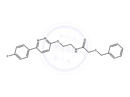 Chemical structure of 2-(Benzylthio)-N-(2-((6-(4-fluorophenyl)pyridazin-3-yl)oxy)ethyl)acetamide