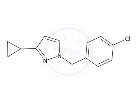 Chemical structure of 1-(4-Chlorobenzyl)-3-cyclopropyl-1H-pyrazole