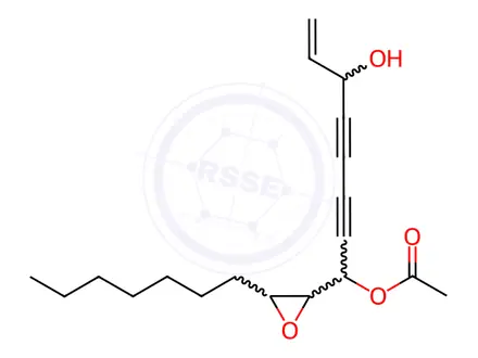 Chemical structure of 7-Octene-2,4-diyne-1,6-diol,1-(3-heptyl-2-oxiranyl)-, 1-acetate