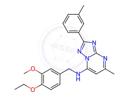 Chemical structure of N-(4-Ethoxy-3-methoxybenzyl)-5-methyl-2-(3-methylphenyl)-[1,2,4]triazolo[1,5-a]pyrimidin-7-amine