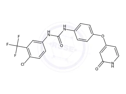 Chemical structure of 1-(4-Chloro-3-(trifluoromethyl)phenyl)-3-(4-((2-oxo-1,2-dihydropyridin-4-yl)oxy)phenyl)urea