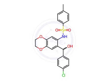 Chemical structure of N-(7-((4-Chlorophenyl)(hydroxy)methyl)-2,3-dihydrobenzo[b][1,4]dioxin-6-yl)-4-methylbenzenesulfonamide