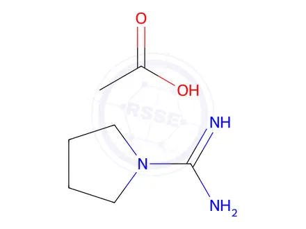 Chemical structure of 1-Pyrrolidinecarboximidamide, acetate (1:1)