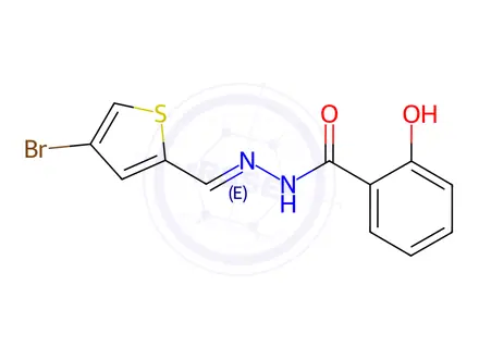Chemical structure of N'-((4-Bromothiophen-2-yl)methylene)-2-hydroxybenzohydrazide