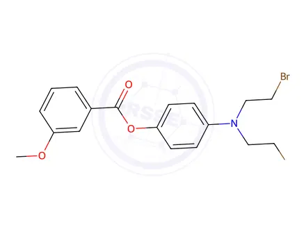 Chemical structure of p-(Bis(2-bromoethyl)amino)phenol m-methoxybenzoate