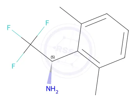 Chemical structure of (S)-1-(2,6-Dimethylphenyl)-2,2,2-trifluoroethan-1-amine